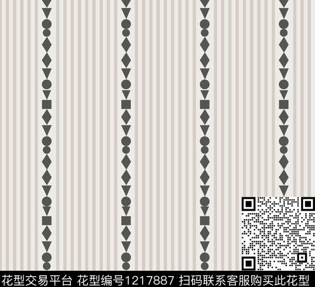 几何黑白条纹单色传统印花华亿平台下载（图片编号: 1217887） - 瓦栏（Walan）