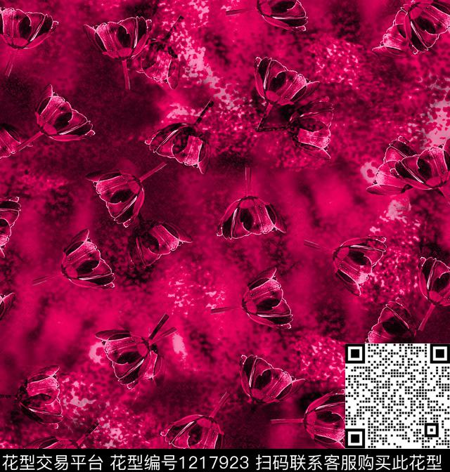 炫彩花卉混合拼接数码印花华亿平台下载（图片编号: 1217923） - 瓦栏（Walan）