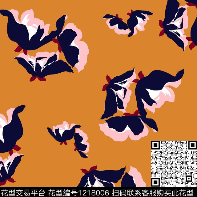 几何花卉大牌风数码印花华亿平台下载（图片编号: 1218006） - 瓦栏（Walan）