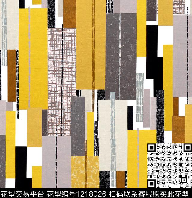 几何肌理新品数码印花华亿平台下载（图片编号: 1218026） - 瓦栏（Walan）