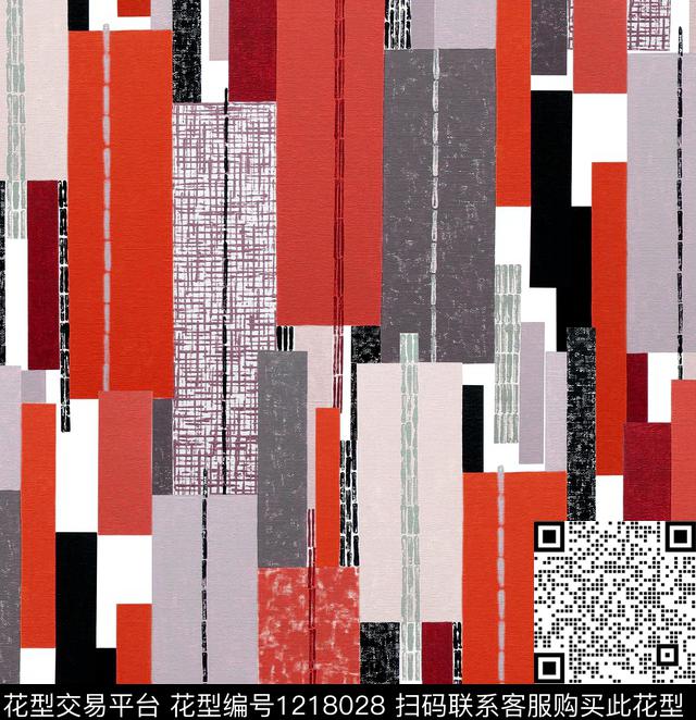 几何肌理新品数码印花华亿平台下载（图片编号: 1218028） - 瓦栏（Walan）