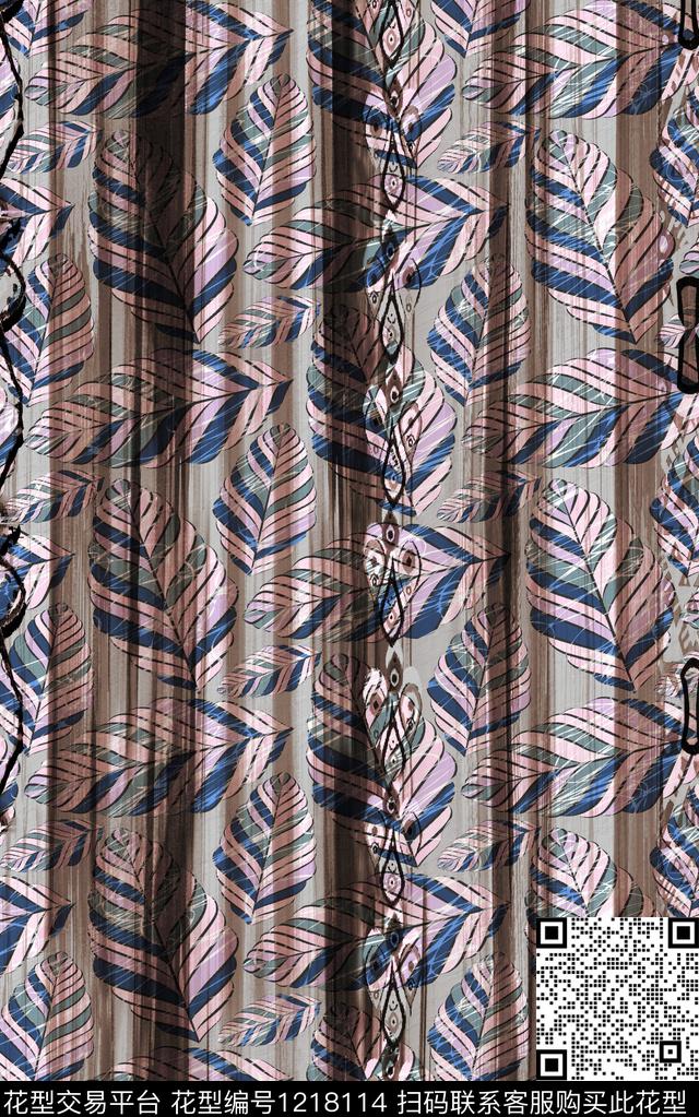 几何抽象肌理数码印花华亿平台下载（图片编号: 1218114） - 瓦栏（Walan）