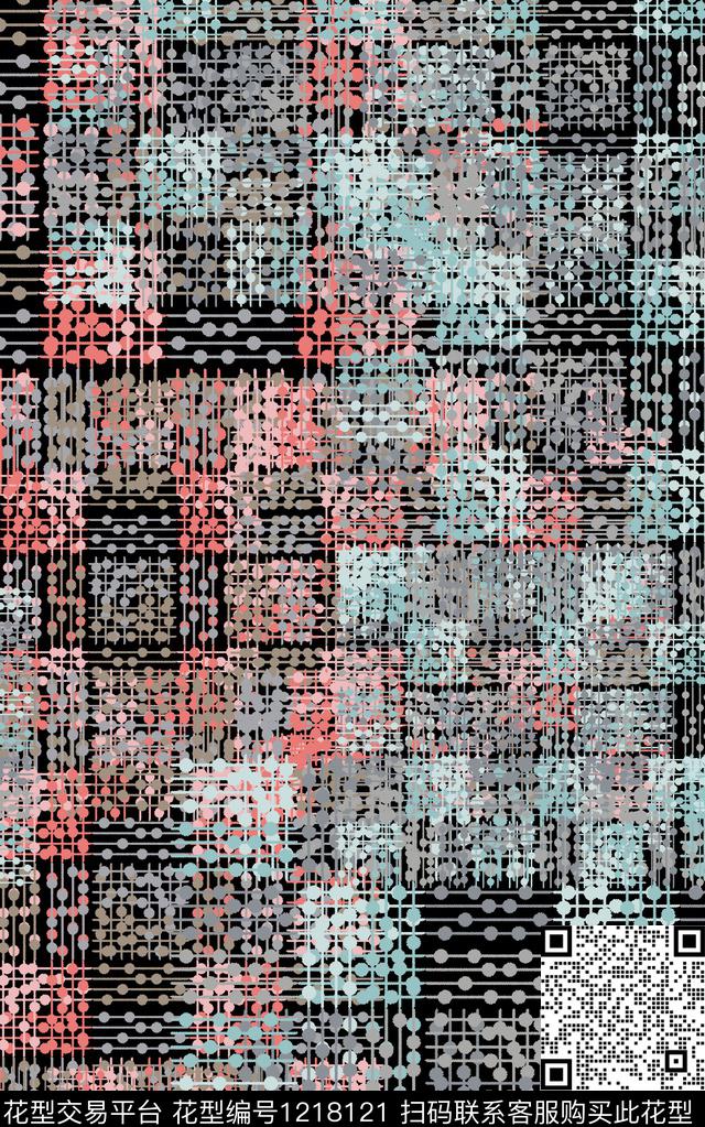 几何抽象中老年数码印花华亿平台下载（图片编号: 1218121） - 瓦栏（Walan）