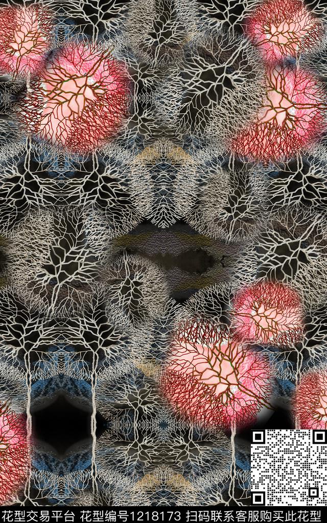 抽象肌理中老年数码印花华亿平台下载（图片编号: 1218173） - 瓦栏（Walan）