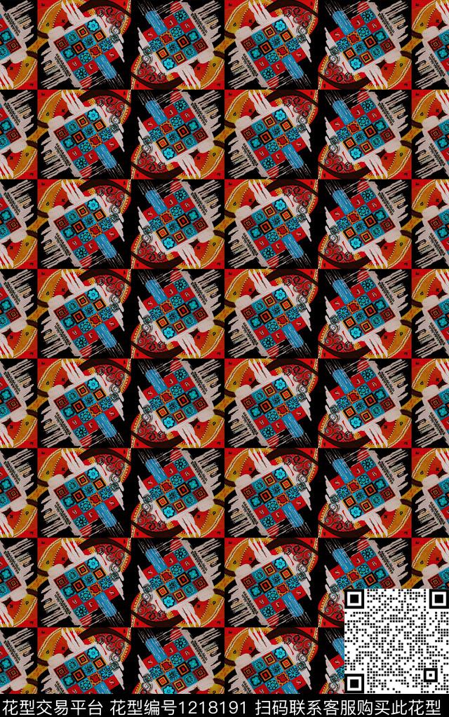 几何格子中老年数码印花华亿平台下载（图片编号: 1218191） - 瓦栏（Walan）