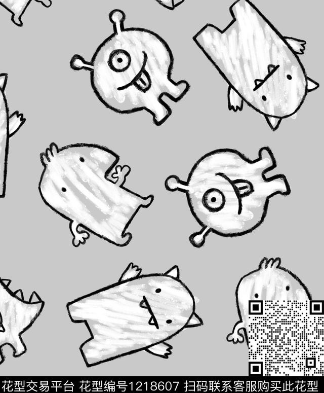 手绘卡通卡爱传统印花华亿平台下载（图片编号: 1218607） - 瓦栏（Walan）