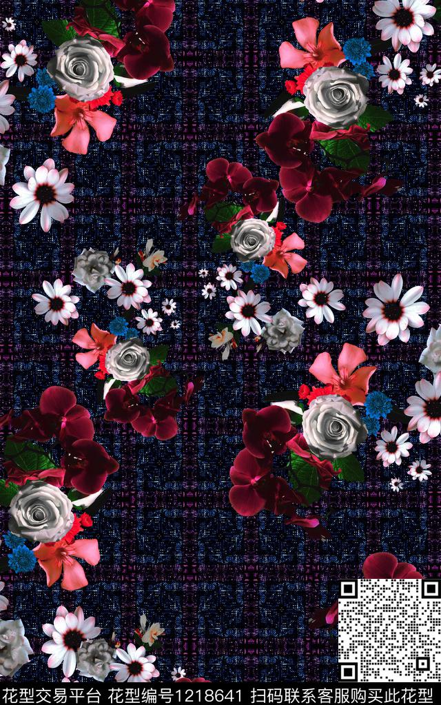 花卉肌理秋冬华亿平台数码印花华亿平台下载（图片编号: 1218641） - 瓦栏（Walan）