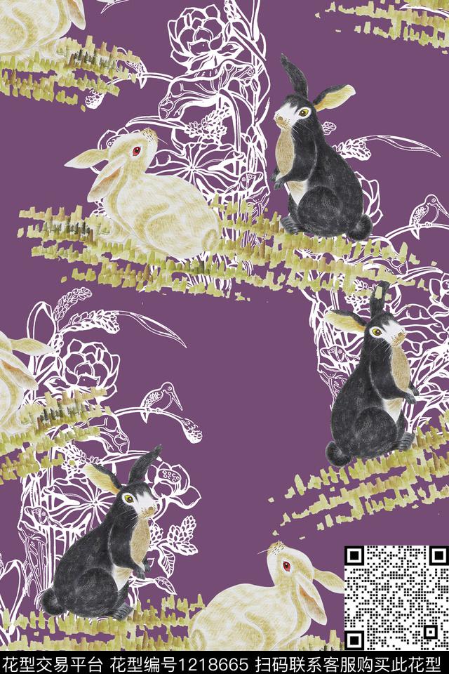 休闲大牌风动物数码印花华亿平台下载（图片编号: 1218665） - 瓦栏（Walan）