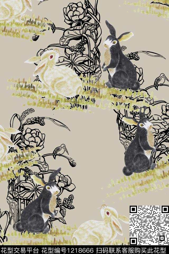 休闲大牌风动物数码印花华亿平台下载（图片编号: 1218666） - 瓦栏（Walan）