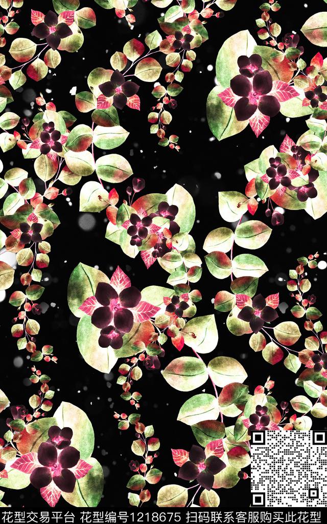 花卉肌理秋冬华亿平台数码印花华亿平台下载（图片编号: 1218675） - 瓦栏（Walan）