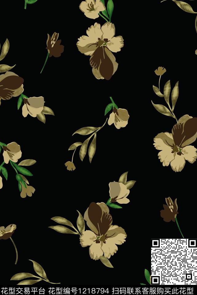 女装数码华亿平台手绘传统印花华亿平台下载（图片编号: 1218794） - 瓦栏（Walan）