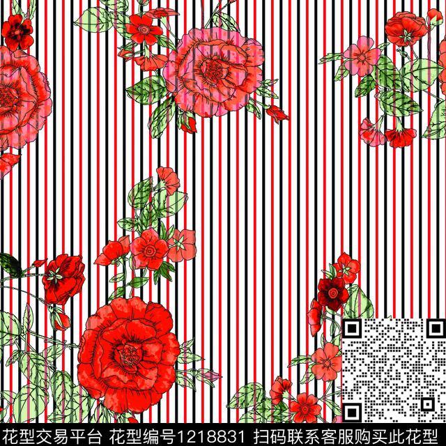 时尚花卉大牌风传统印花华亿平台下载（图片编号: 1218831） - 瓦栏（Walan）