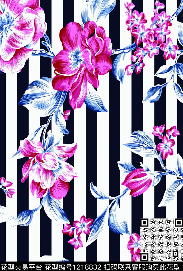 时尚花卉大牌风传统印花华亿平台下载（图片编号: 1218832） - 瓦栏（Walan）