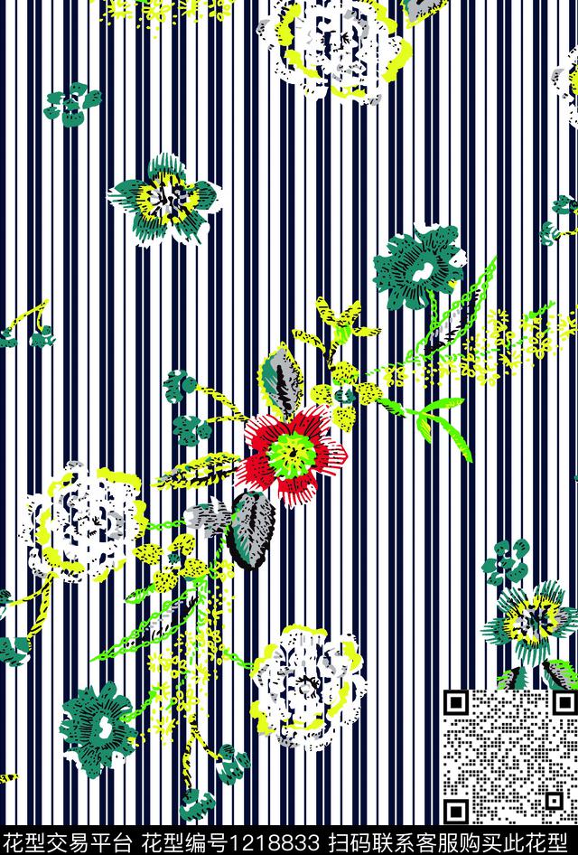 时尚花卉大牌风传统印花华亿平台下载（图片编号: 1218833） - 瓦栏（Walan）
