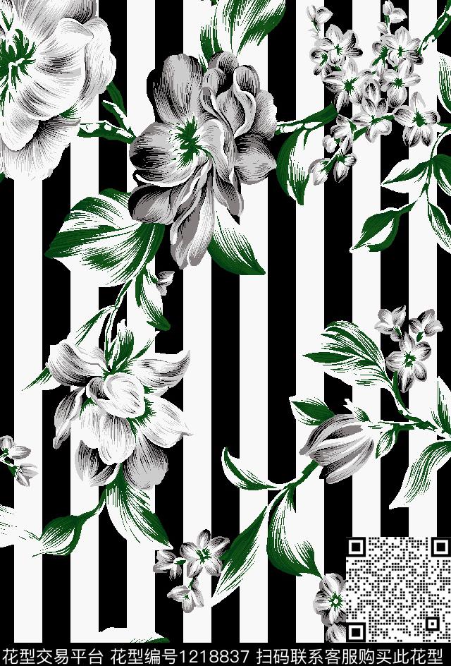 时尚花卉大牌风传统印花华亿平台下载（图片编号: 1218837） - 瓦栏（Walan）