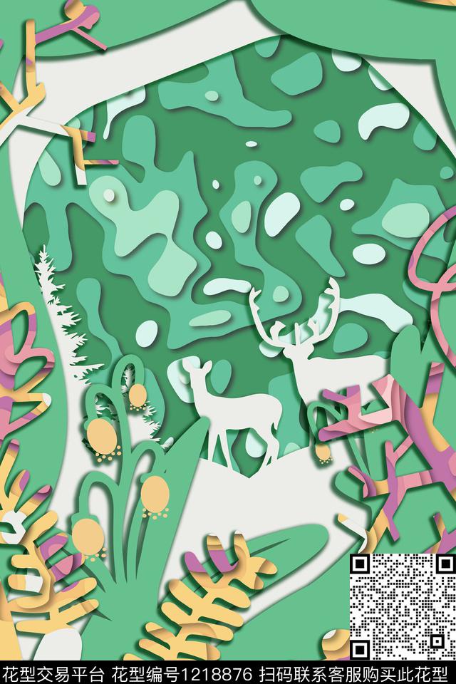 炫彩数码华亿平台几何数码印花华亿平台下载（图片编号: 1218876） - 瓦栏（Walan）