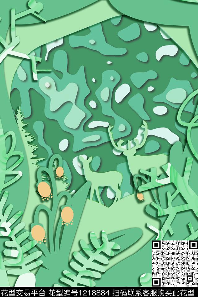 数码华亿平台几何动物数码印花华亿平台下载（图片编号: 1218884） - 瓦栏（Walan）