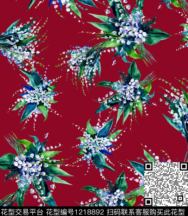 绣球花手绘花卉Hydrangea数码印花华亿平台下载（图片编号: 1218892） - 瓦栏（Walan）