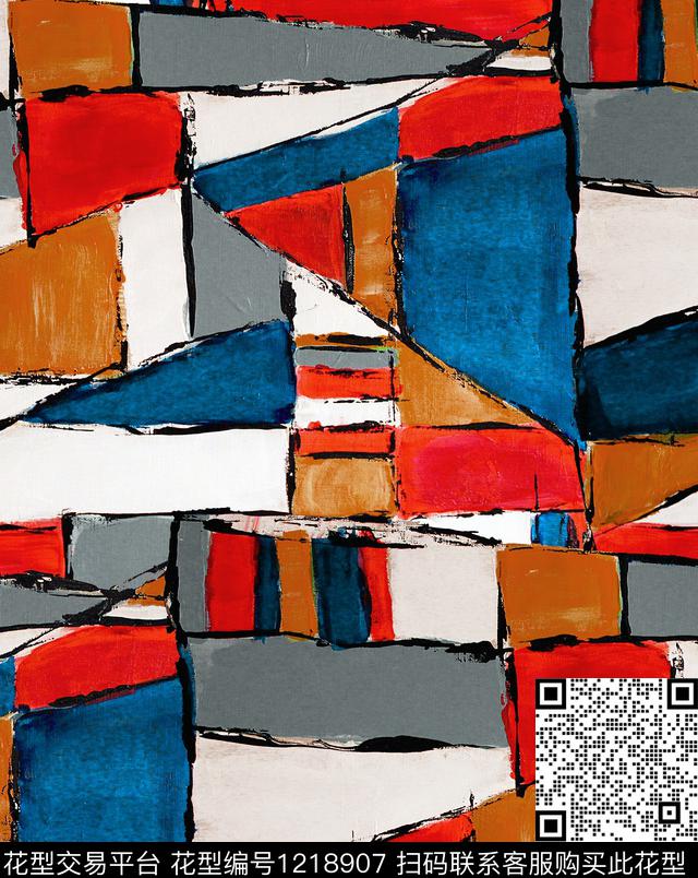 大牌风几何abstract数码印花华亿平台下载（图片编号: 1218907） - 瓦栏（Walan）