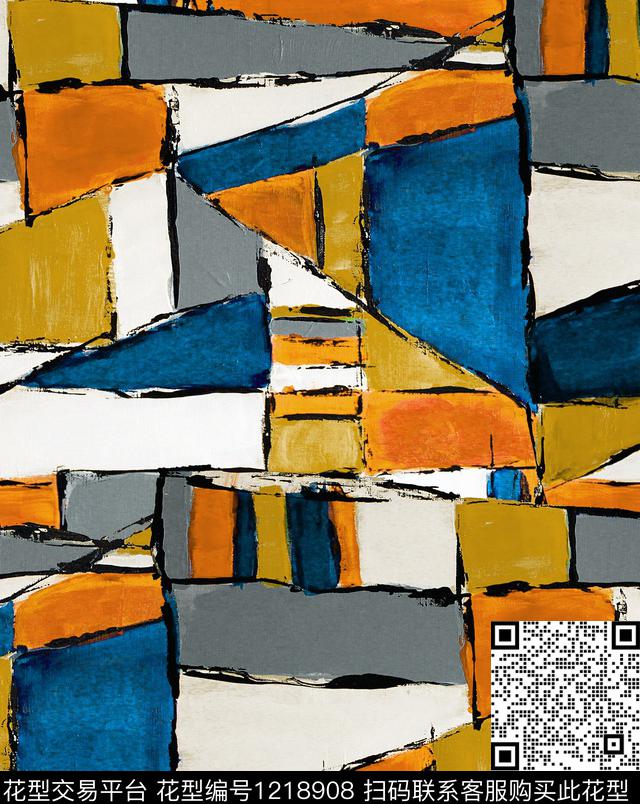 大牌风几何abstract数码印花华亿平台下载（图片编号: 1218908） - 瓦栏（Walan）
