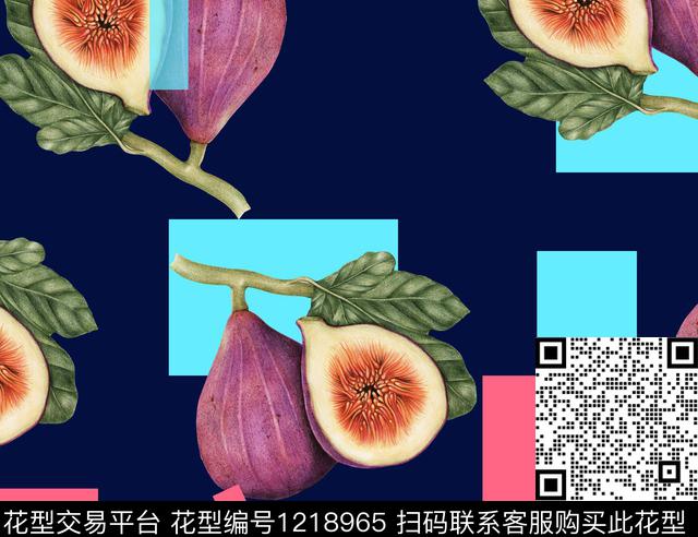 时尚水果几何花卉数码印花华亿平台下载（图片编号: 1218965） - 瓦栏（Walan）