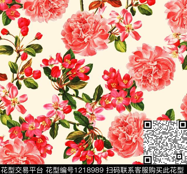 女装水彩花卉牡丹数码印花华亿平台下载（图片编号: 1218989） - 瓦栏（Walan）