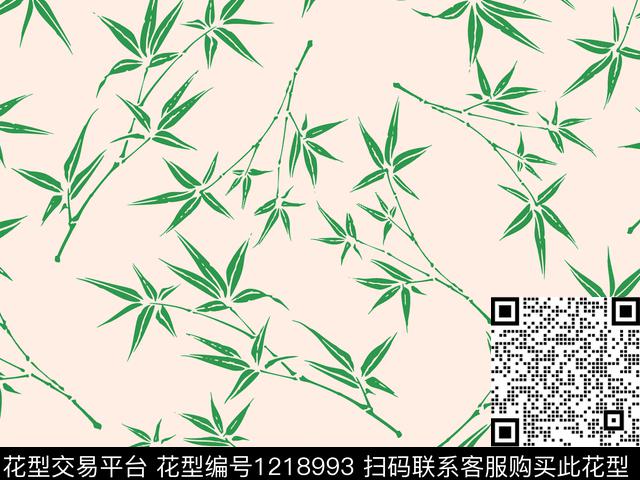 竹子散点排列淑女传统印花华亿平台下载（图片编号: 1218993） - 瓦栏（Walan）