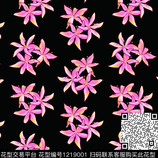 清爽底花卉连衣裙淑女数码印花华亿平台下载（图片编号: 1219001） - 瓦栏（Walan）