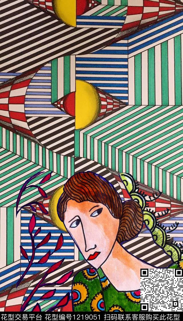 定位花趣味创意数码印花华亿平台下载（图片编号: 1219051） - 瓦栏（Walan）