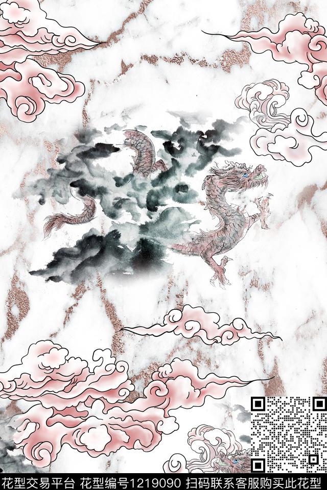 龙大理石肌理数码印花华亿平台下载（图片编号: 1219090） - 瓦栏（Walan）