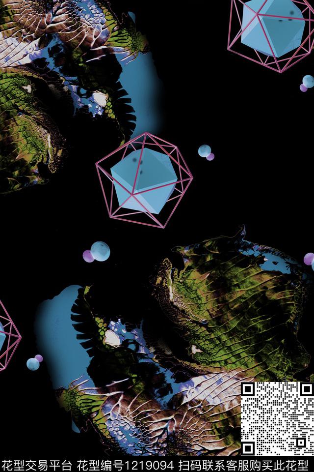 休闲几何肌理数码印花华亿平台下载（图片编号: 1219094） - 瓦栏（Walan）