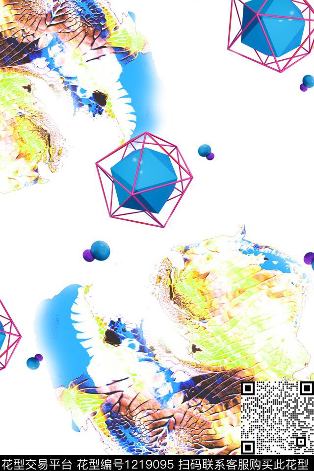 休闲几何肌理数码印花华亿平台下载（图片编号: 1219095） - 瓦栏（Walan）