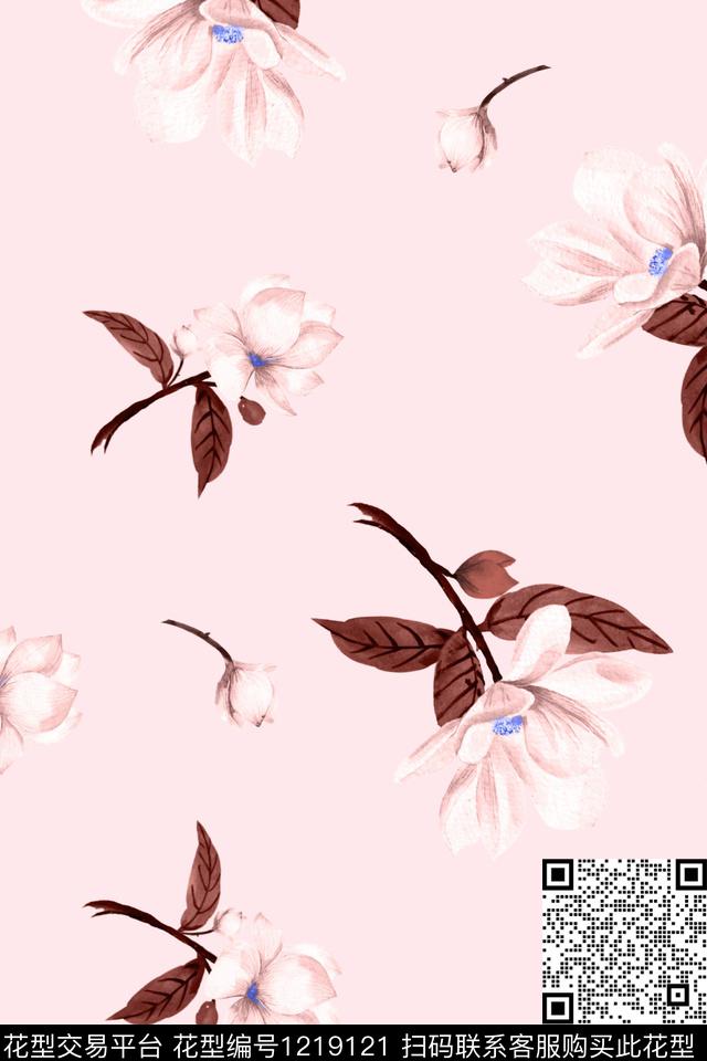 花卉大牌风小碎花数码印花华亿平台下载（图片编号: 1219121） - 瓦栏（Walan）