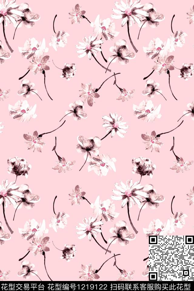 花卉大牌风小碎花数码印花华亿平台下载（图片编号: 1219122） - 瓦栏（Walan）