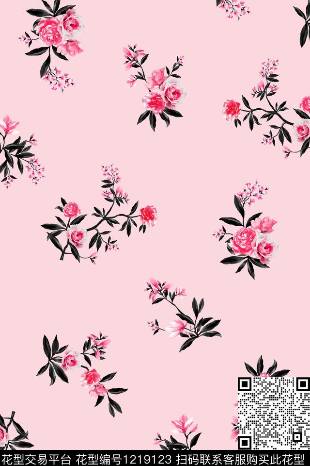 花卉大牌风小碎花数码印花华亿平台下载（图片编号: 1219123） - 瓦栏（Walan）