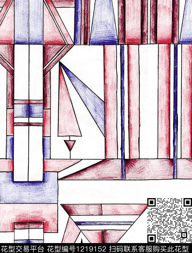 几何抽象abstract数码印花华亿平台下载（图片编号: 1219152） - 瓦栏（Walan）