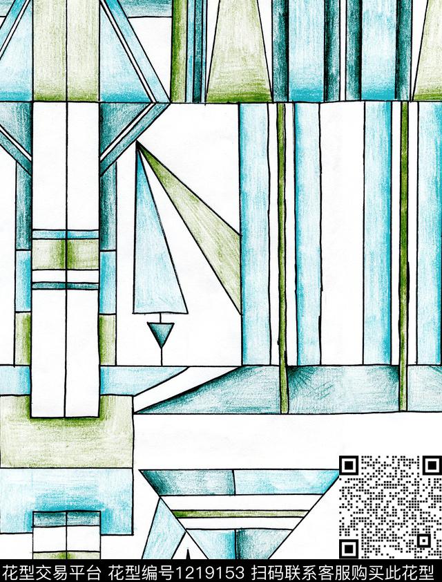 几何抽象abstract数码印花华亿平台下载（图片编号: 1219153） - 瓦栏（Walan）