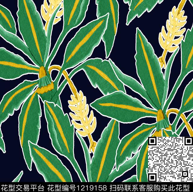 热带华亿平台香蕉树Bananatree数码印花华亿平台下载（图片编号: 1219158） - 瓦栏（Walan）