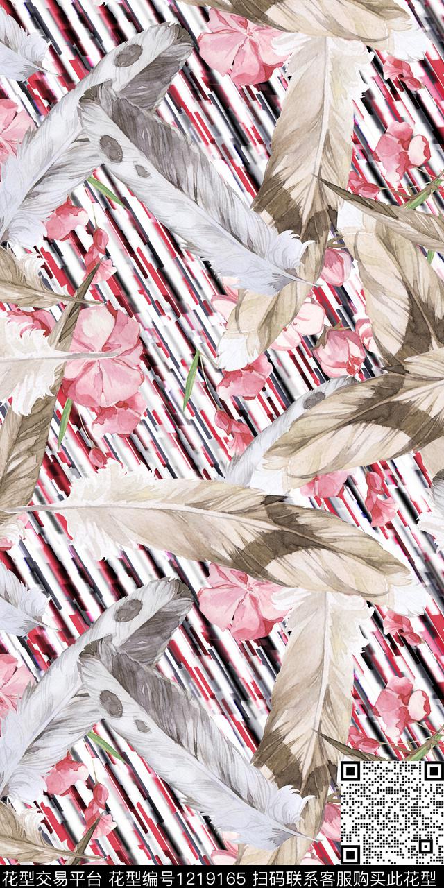 花卉羽毛数码华亿平台数码印花华亿平台下载（图片编号: 1219165） - 瓦栏（Walan）