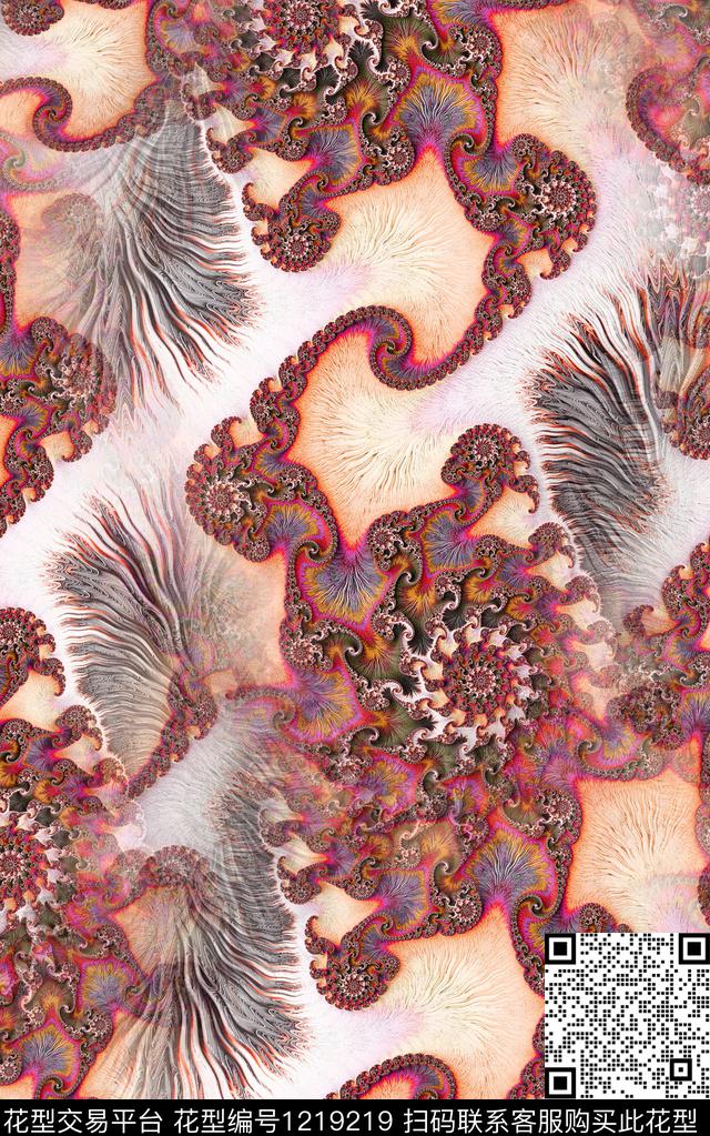 抽象肌理中老年数码印花华亿平台下载（图片编号: 1219219） - 瓦栏（Walan）