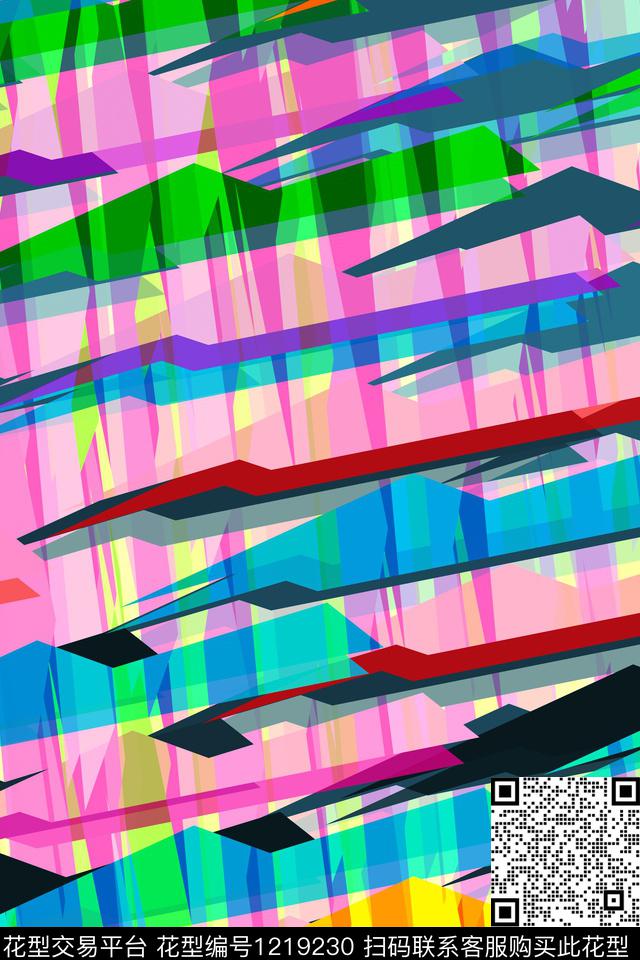 男装休闲抽象数码印花华亿平台下载（图片编号: 1219230） - 瓦栏（Walan）