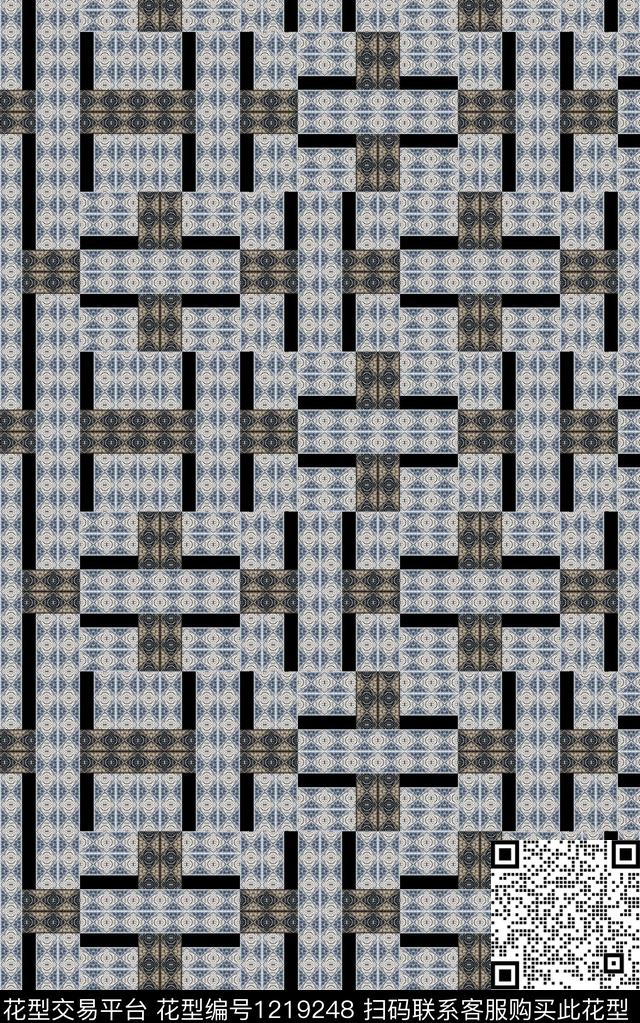 几何中老年民族风数码印花华亿平台下载（图片编号: 1219248） - 瓦栏（Walan）