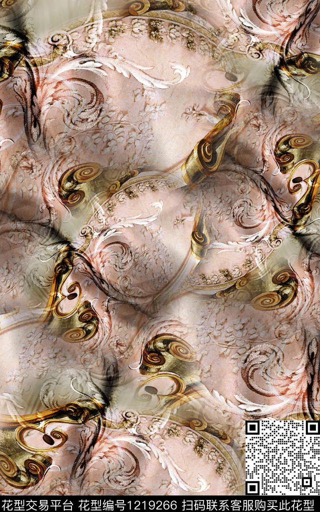 肌理中老年民族风数码印花华亿平台下载（图片编号: 1219266） - 瓦栏（Walan）