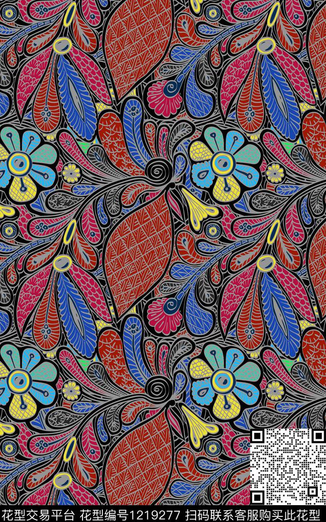 佩斯利中老年民族风数码印花华亿平台下载（图片编号: 1219277） - 瓦栏（Walan）