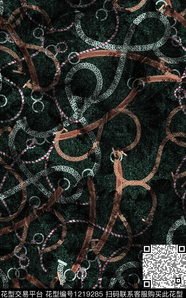 链条肌理秋冬华亿平台数码印花华亿平台下载（图片编号: 1219285） - 瓦栏（Walan）