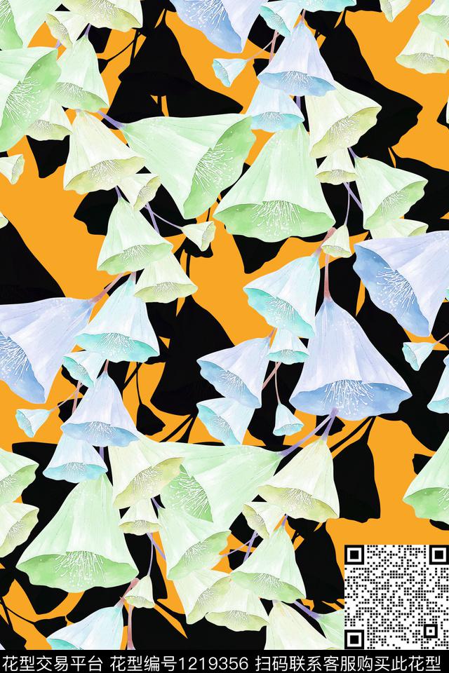 休闲几何花卉数码印花华亿平台下载（图片编号: 1219356） - 瓦栏（Walan）