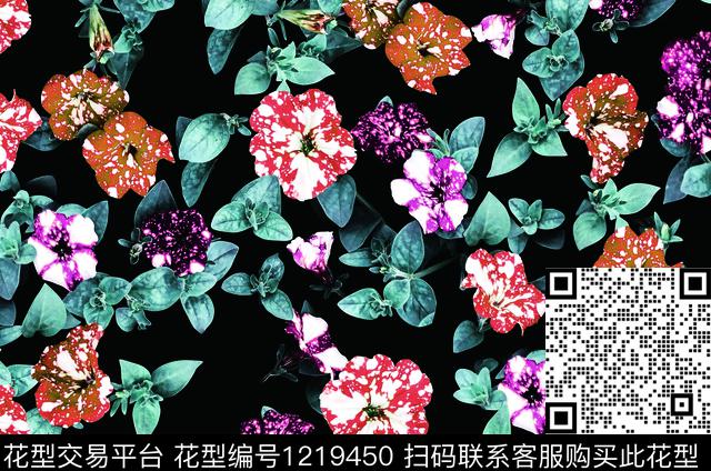 女装植物花卉数码印花华亿平台下载（图片编号: 1219450） - 瓦栏（Walan）