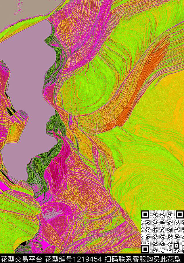 抽象混合拼接条纹数码印花华亿平台下载（图片编号: 1219454） - 瓦栏（Walan）