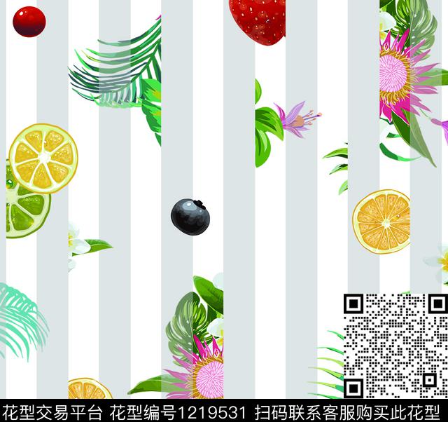 花卉水果植物数码印花华亿平台下载（图片编号: 1219531） - 瓦栏（Walan）