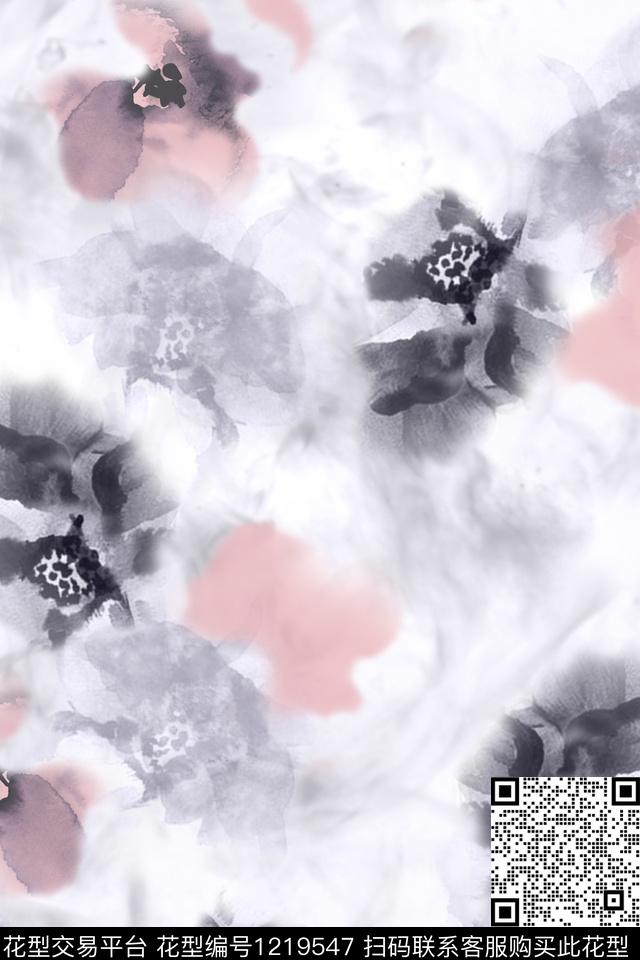 水彩花卉花卉大牌风数码印花华亿平台下载（图片编号: 1219547） - 瓦栏（Walan）